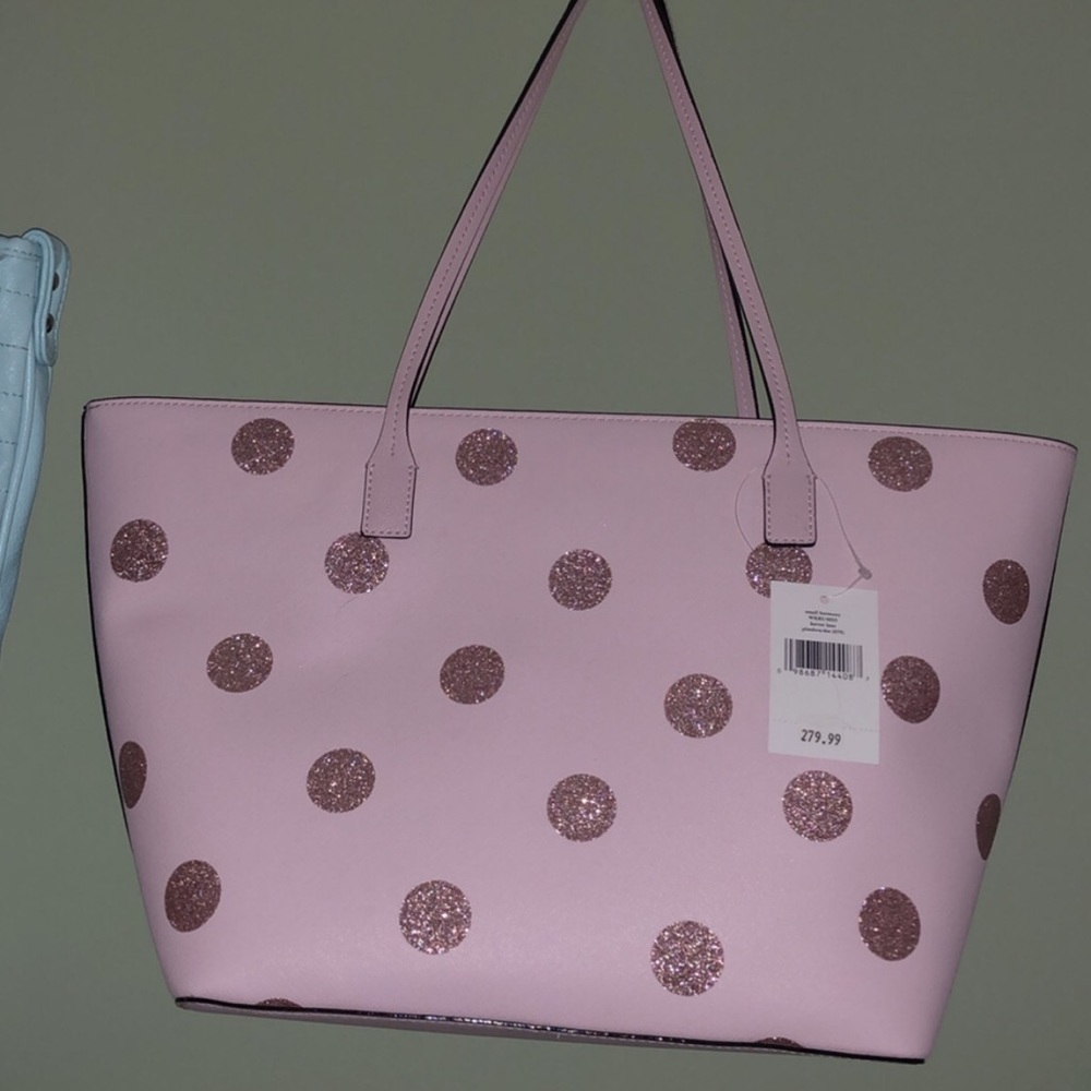 Kate Spade pink polka dot tote